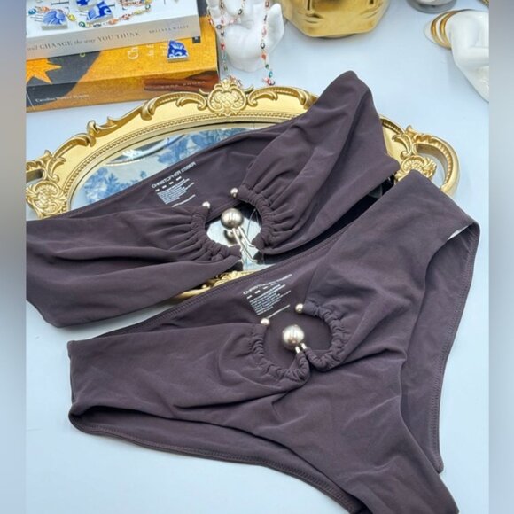 🆕 CHRISTOPHER ESBER 🧿 NWOT Brown Orbit Bikini Set - Sz US 4 / UK 8 - Picture 12 of 15